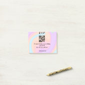 Huwelijkswebsite rsvp q-code Voeg naamtekst toe Post-it® Notes (Op bureau)
