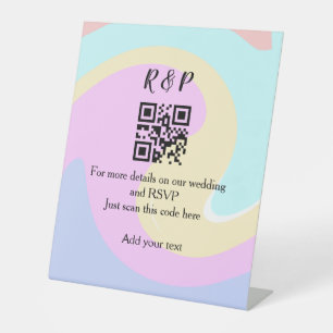 Huwelijkswebsite rsvp q-code Voeg naamtekst toe Reclamebord Met Voetstuk
