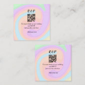 Huwelijkswebsite rsvp q-code Voeg naamtekst toe Vierkante Visitekaartje (Voorkant / Achterkant)
