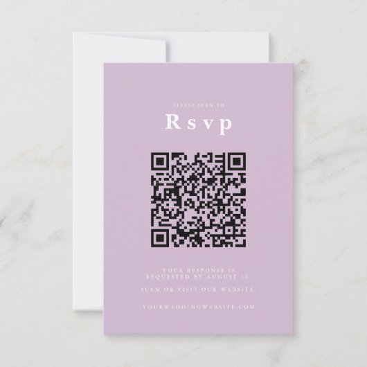 Huwelijkswebsite | RSVP QR-code foto lilic (Voorkant)