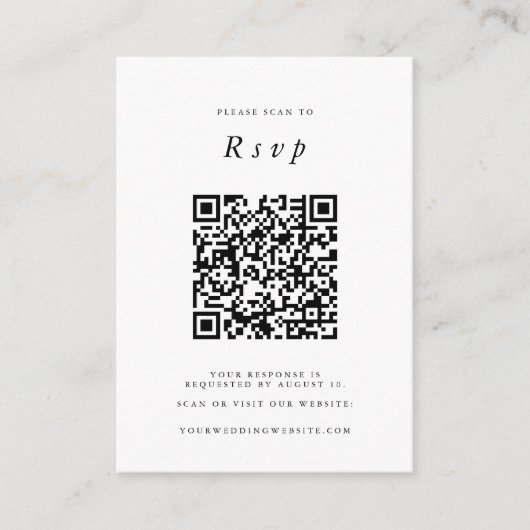 Huwelijkswebsite | RSVP QR Code Foto marine Informatiekaartje (Voorkant)