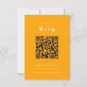 Huwelijkswebsite | RSVP QR Code Foto sinaasappel Kaartje (Voorkant)