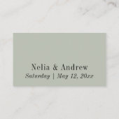 Huwelijkswebsite,  Script bewerkbaar Sage Green Informatiekaartje (Achterkant)