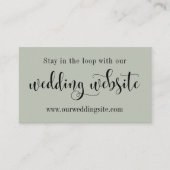 Huwelijkswebsite,  Script bewerkbaar Sage Green Informatiekaartje (Voorkant)