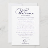 Huwelijksweekend Itinerarium Elegant Script Welkom Kaart (Voorkant)