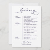 Huwelijksweekend Itinerary Elegante Script Welkom  Kaart (Achterkant)