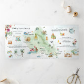 huwelijksweekend | Oahu, Hawaï Drieluik Uitnodiging (Binnen)