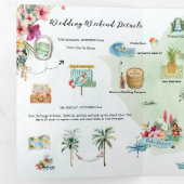 huwelijksweekend | Oahu, Hawaï Drieluik Uitnodiging (Binnenzijde eerst)