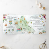 huwelijksweekend | Oahu, Hawaii drievoudige uitnod Drieluik Uitnodiging (Binnen)