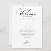 Huwelijksweekend Reisprogramma Elegant Schriftelij Kaart (Voorkant)