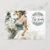 Huwelijkswelkom Dusty Blue Eucalyptus Green Informatiekaartje (Voorkant)