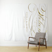 Huwelijkswelkom Elegant Faux Gold Foil Script Wandkleed (In Situ (horizontaal))