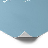 Huwelijkswelkom Trendy Script Dusty Blue Poster (Hoek)