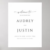 Huwelijkswelkom Trendy Script Eenvoudig ontwerp Poster (Voorkant)