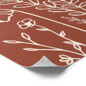 Huwelijkswelkom Verbrand Sinaasappel Wildflower Poster (Hoek)