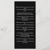 Huwelijkswelkomstgedicht Programmakaart (Achterkant)