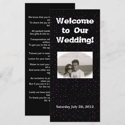 Huwelijkswelkomstgedicht Programmakaart (Voorkant / Achterkant)