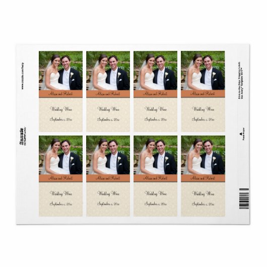 Huwelijkswijn, aangepast fotolabel etiket (Full Sheet)