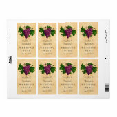 Huwelijkswijn Elegant  Paarse druiven Custom Etiket (Full Sheet)
