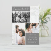 huwelijkswijziging van marmer save the date (Staand voorkant)