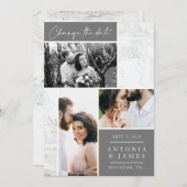 huwelijkswijziging van marmer save the date (Voorkant / Achterkant)