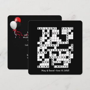 huwelijkswoordpuzzel uitnodigen kaart