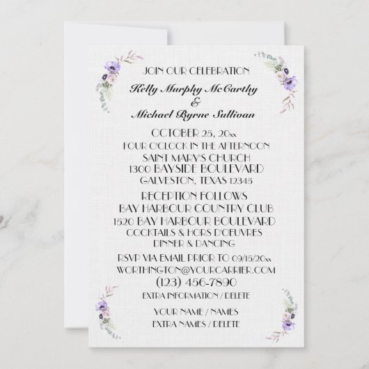 Huwelijkszegening uitnodiging (Achterkant)