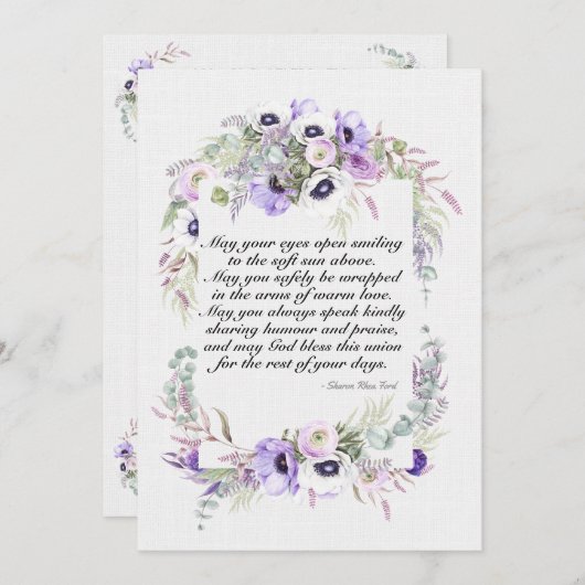 Huwelijkszegening uitnodiging (Voorkant / Achterkant)