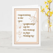 Huwenkaart Grote kleindochter en Nieuwe echtgenoot Kaart (Gele Bloem)