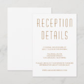 Huxley Modern Huwelijksreceptiekaart Informatiekaartje (Voorkant / Achterkant)