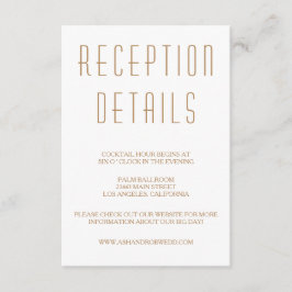 Huxley Modern Huwelijksreceptiekaart Informatiekaartje