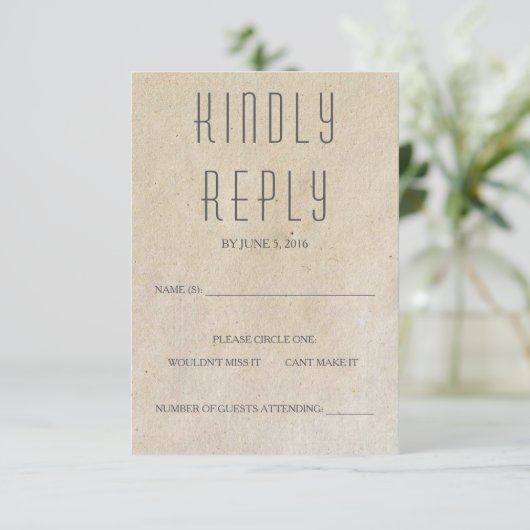 Huxley Modern RSVP-kaart RSVP Kaartje (Staand voorkant)