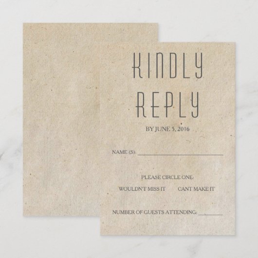 Huxley Modern RSVP-kaart RSVP Kaartje (Voorkant / Achterkant)