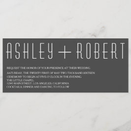 Huxley Modern Wedding Invitation Kaart