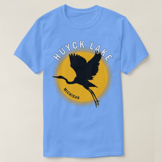 Huyck Lake in Michigan Heron Sunrise T-shirt (Design voorkant)