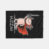 Huzzah Axolotl Knight Funny Sword Meme Quote Fleece Deken (Voorkant (Horizontaal))