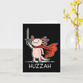 Huzzah Axolotl Knight Funny Sword Meme Quote  Kaart (Gele Bloem)