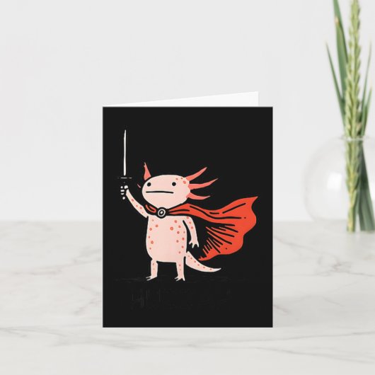Huzzah Axolotl Knight Funny Sword Meme Quote  Kaart (Voorkant)