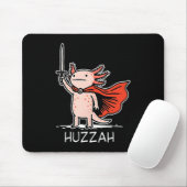 Huzzah Axolotl Knight Funny Sword Meme Quote Muismat (Met muis)