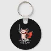 Huzzah Axolotl Knight Funny Sword Meme Quote  Sleutelhanger (Voorkant)