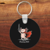 Huzzah Axolotl Knight Funny Sword Meme Quote  Sleutelhanger (Voorkant)