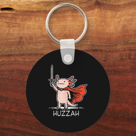 Huzzah Axolotl Knight Funny Sword Meme Quote  Sleutelhanger (Voorkant)