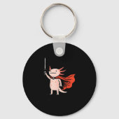 Huzzah Axolotl Knight Funny Sword Meme Quote  Sleutelhanger (Voorkant)