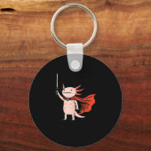 Huzzah Axolotl Knight Funny Sword Meme Quote  Sleutelhanger (Voorkant)