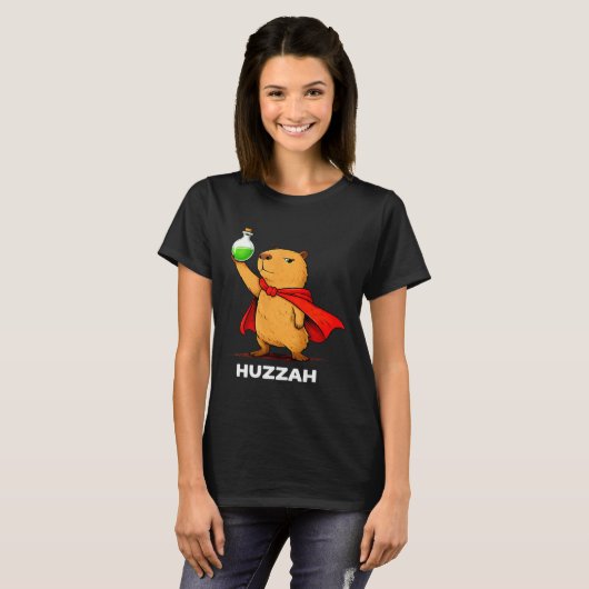 Huzzah capibara alchemist grappige drank meme nieu t-shirt (Voorkant volledig)
