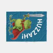 Huzzah Frog Knight Funny Sword Meme Frog Quote Men Fleece Deken (Voorkant (Horizontaal))