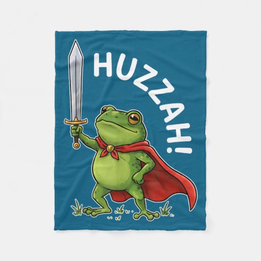 Huzzah Frog Knight Funny Sword Meme Frog Quote Men Fleece Deken (Voorkant)