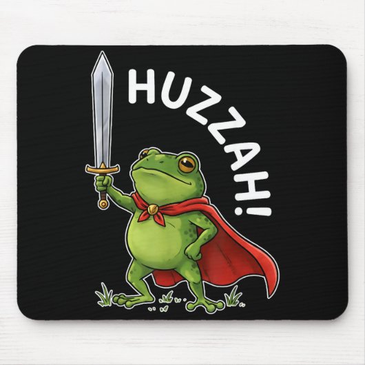 Huzzah Frog Knight Funny Sword Meme Frog Quote Men Muismat (Voorkant)