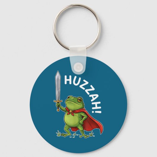 Huzzah Frog Knight Funny Sword Meme Frog Quote Men Sleutelhanger (Voorkant)