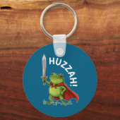 Huzzah Frog Knight Funny Sword Meme Frog Quote Men Sleutelhanger (Voorkant)